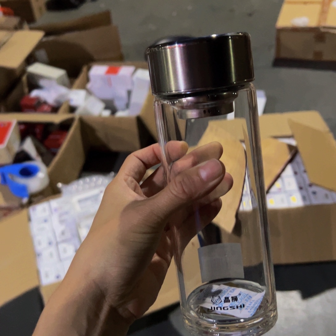 晶石单层烫手玻璃杯510提环本色➕杯套