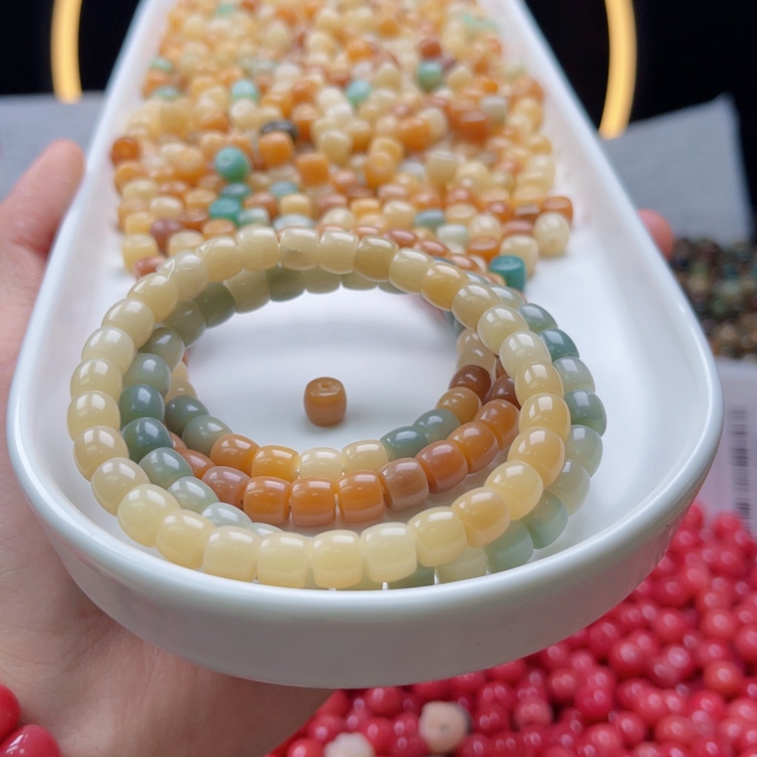 吊坠白玉菩提z6mm/100+100颗多宝直切瑕