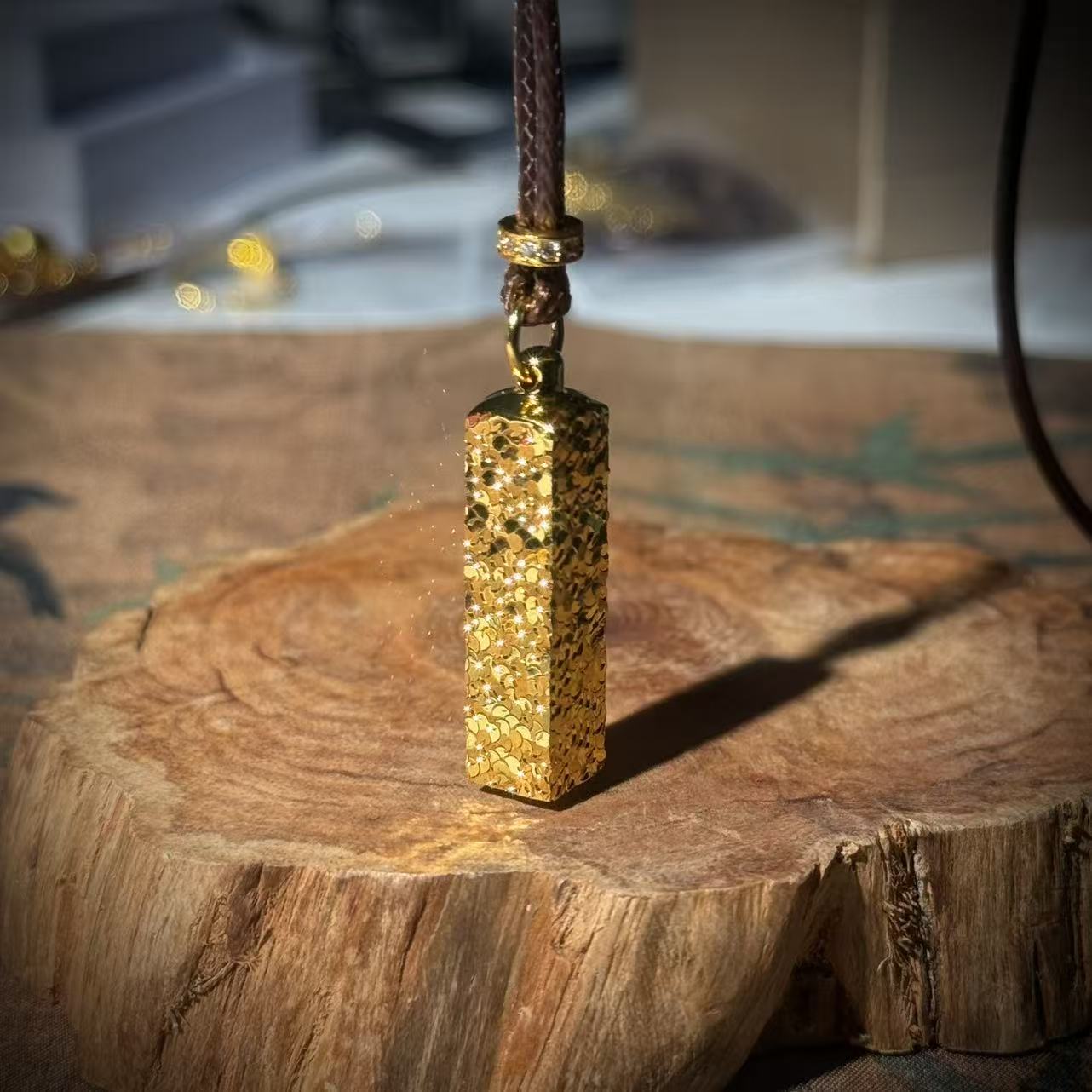 铜合金吊坠 WANGBAO 立体碎冰冰四方来米项链