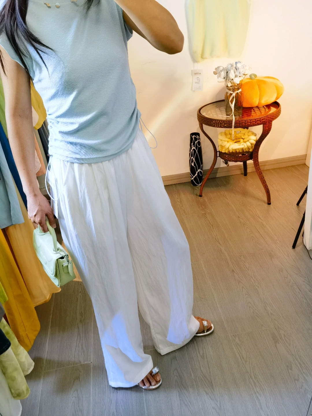 主推!简约韩系百搭松紧腰休闲裤(白色有内衬)宽松