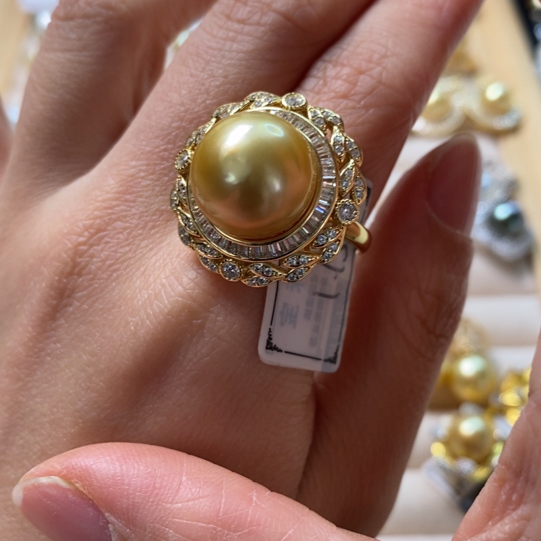 海水珍珠戒圈银S925镶嵌