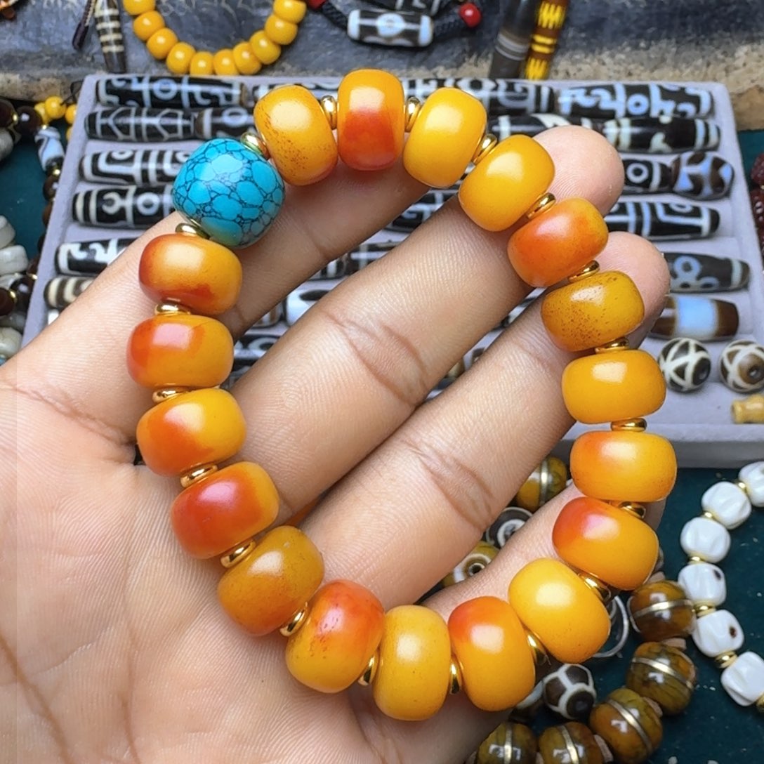 柏香籽/百香籽手串驼骨