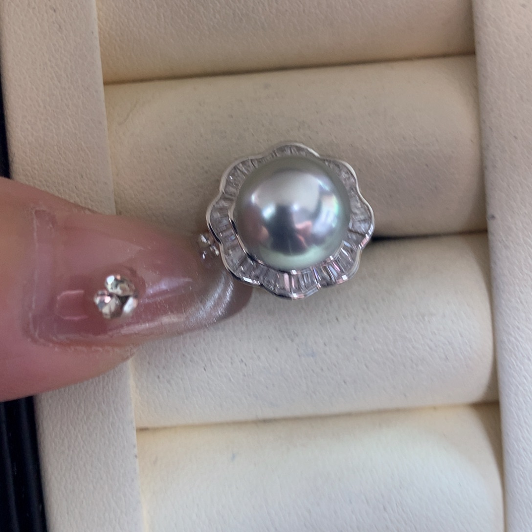 海水珍珠戒指银S925镶嵌