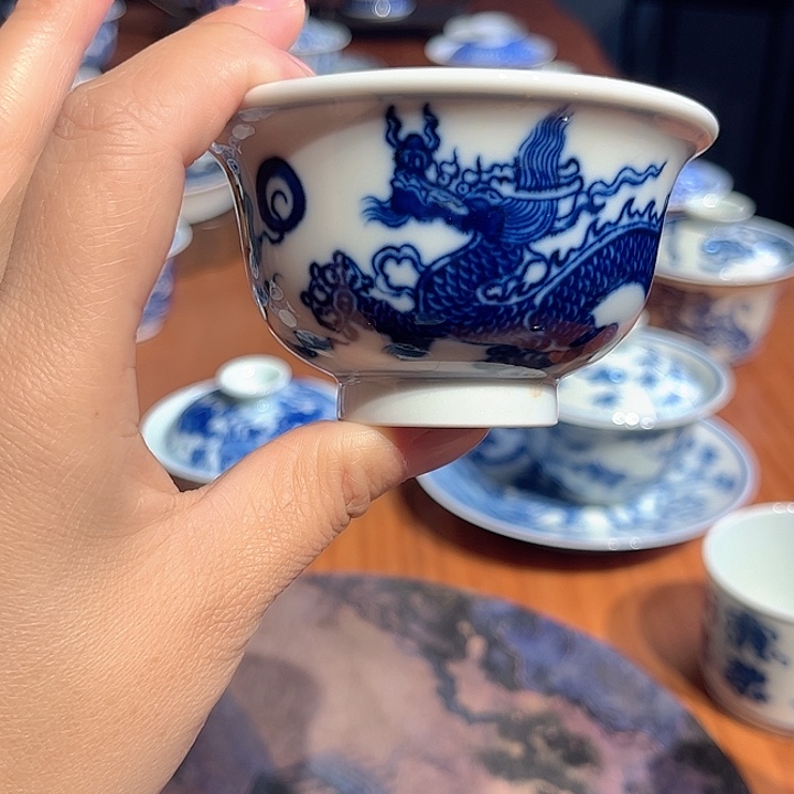 镹曰茶闲柴窑手工手绘青花