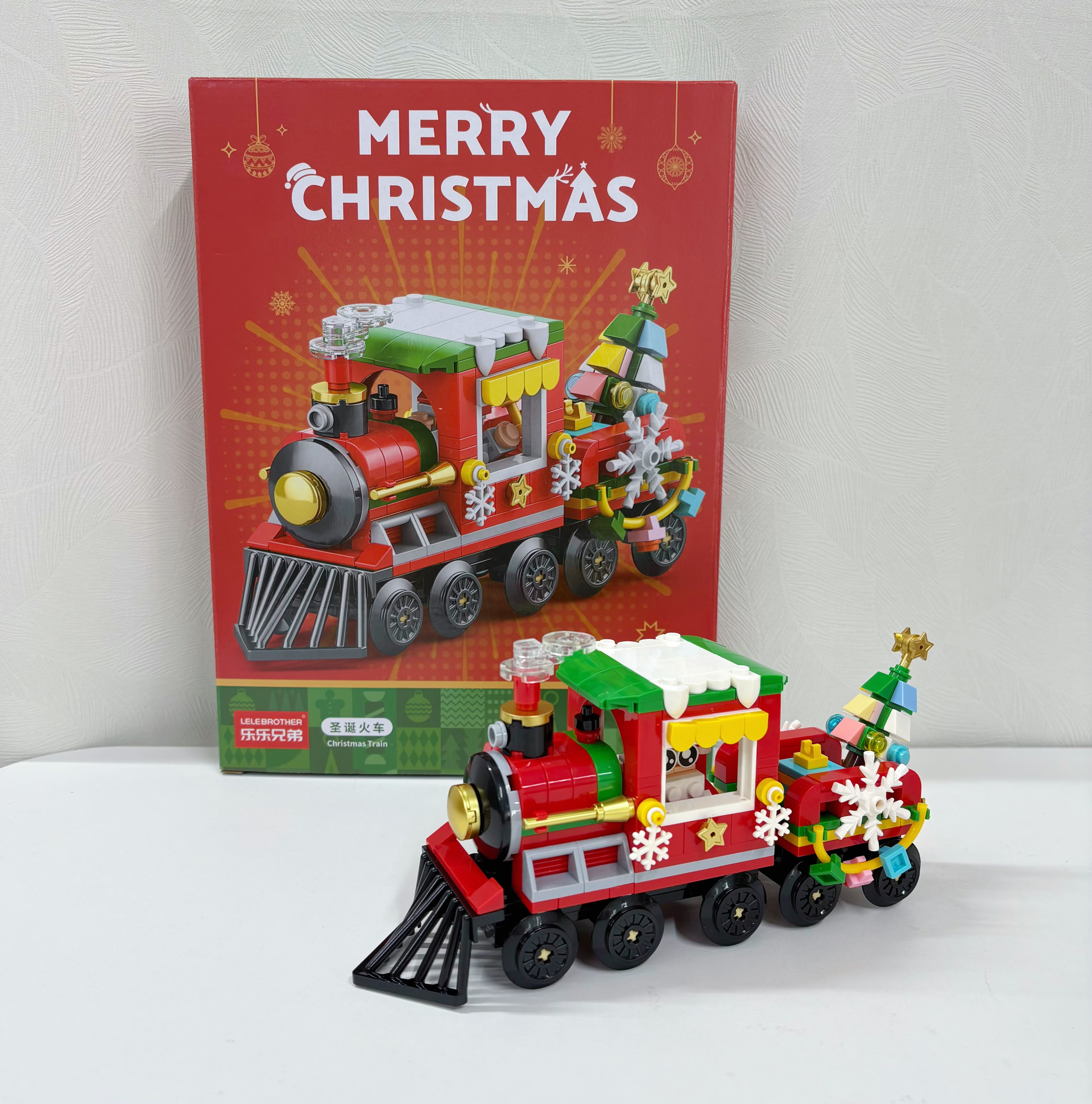 2025新款圣诞火车积木精致摆件圣诞老人节日送礼物男女孩玩具
