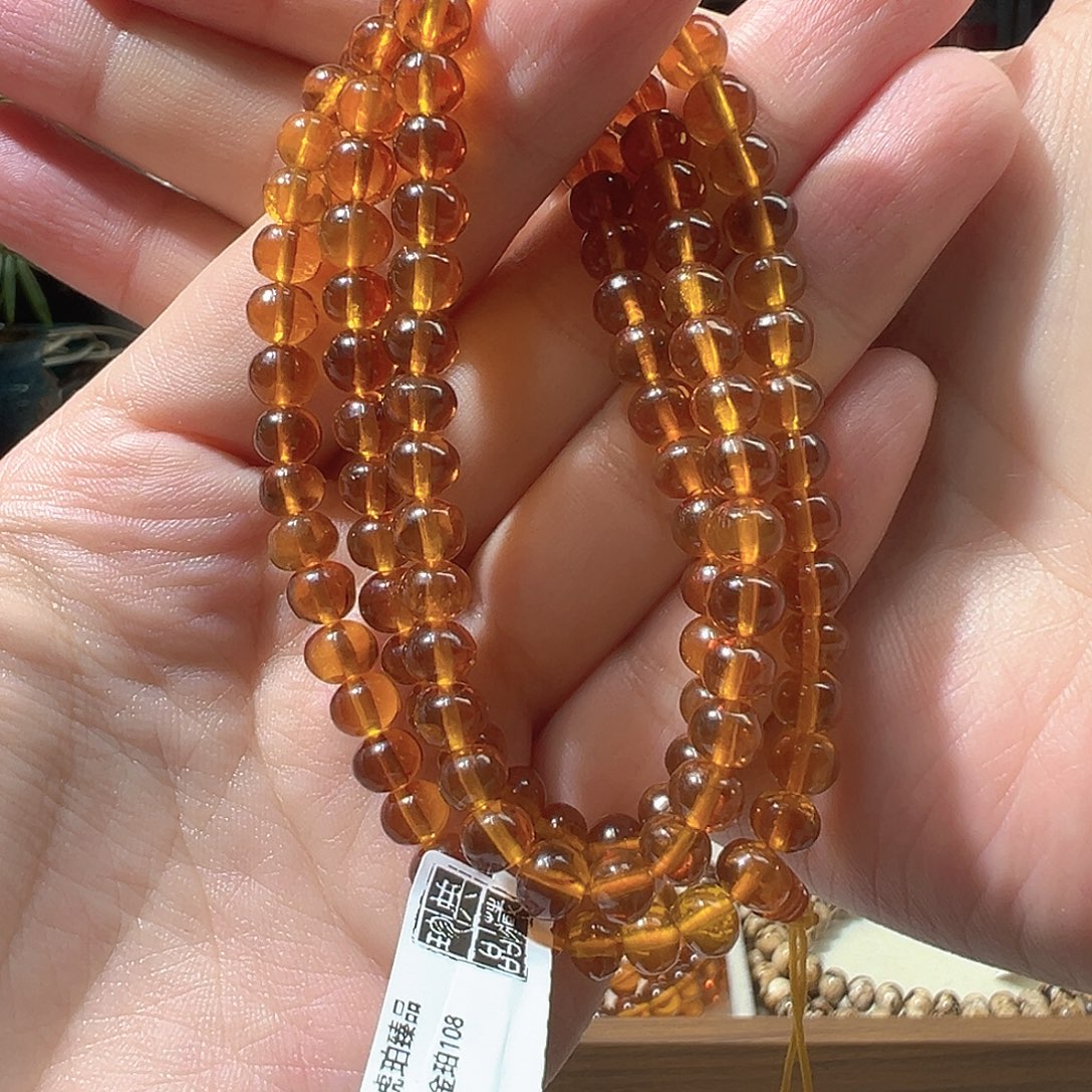 琥珀未镶嵌裸石抚顺琥珀6m108净水