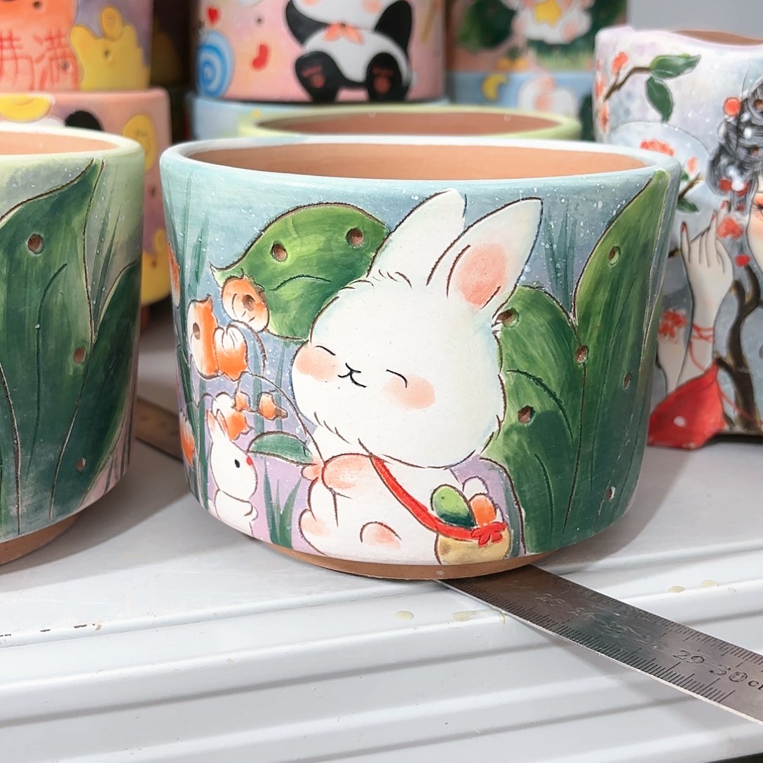 紫砂花盆胖**?手工花盆默认微瑕微瑕