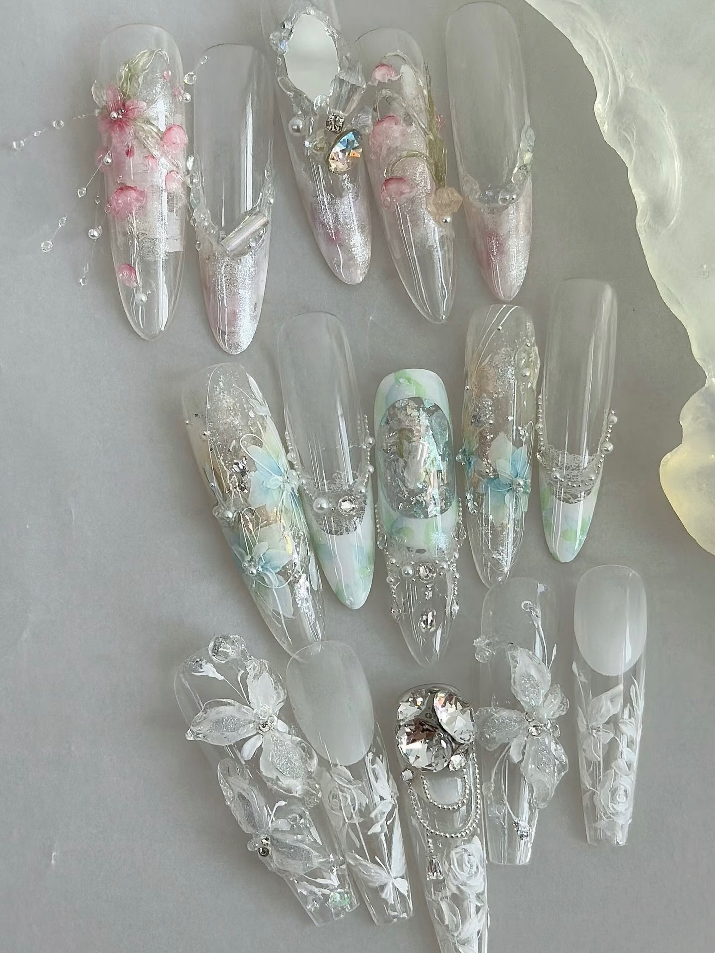 (直播间过款链接)手工穿戴甲默认微瑕 介意慎拍