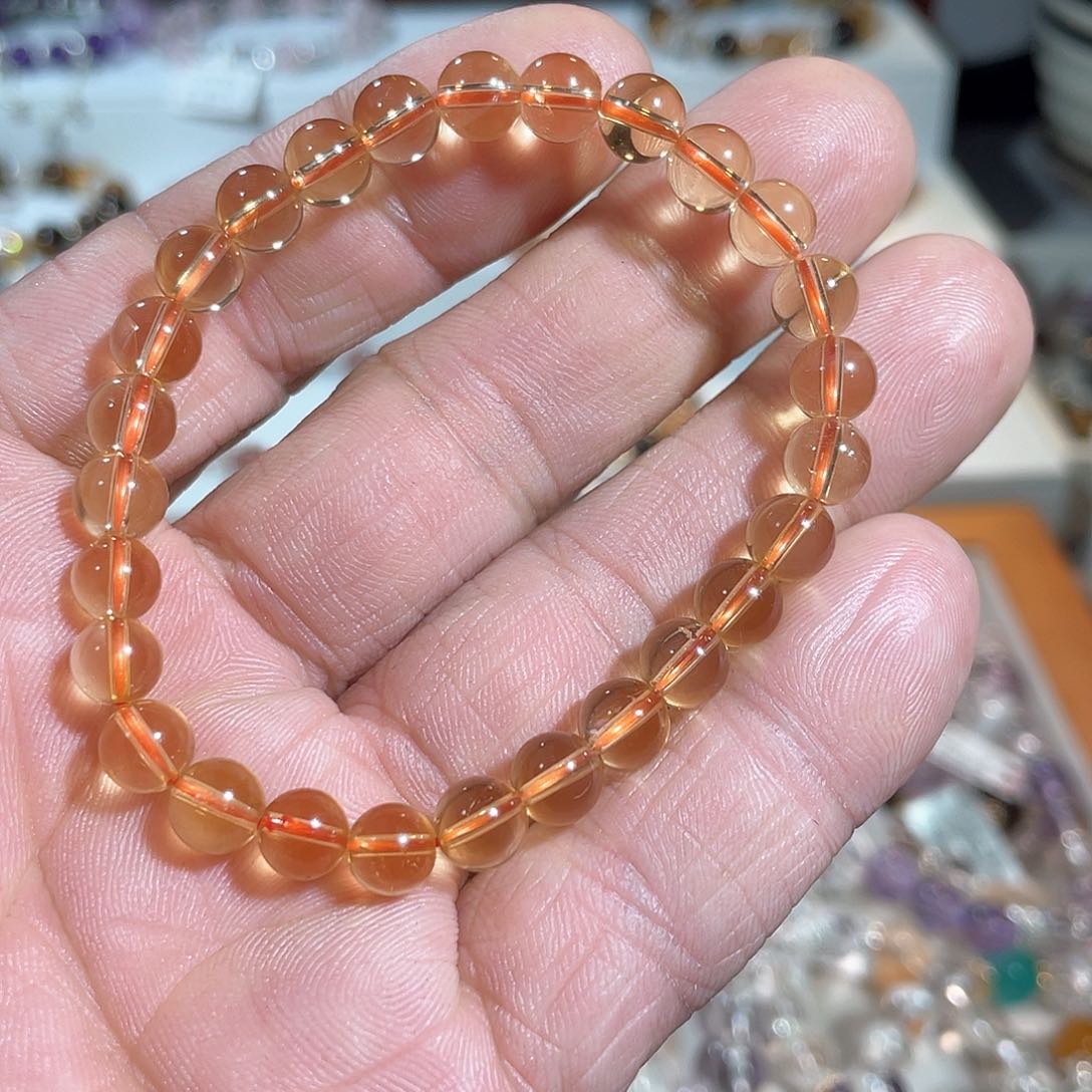 黄晶手链未镶嵌7mm黄水晶手串