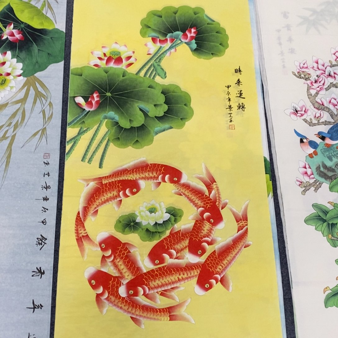 国画尺寸140✖️70四尺工笔手绘国画