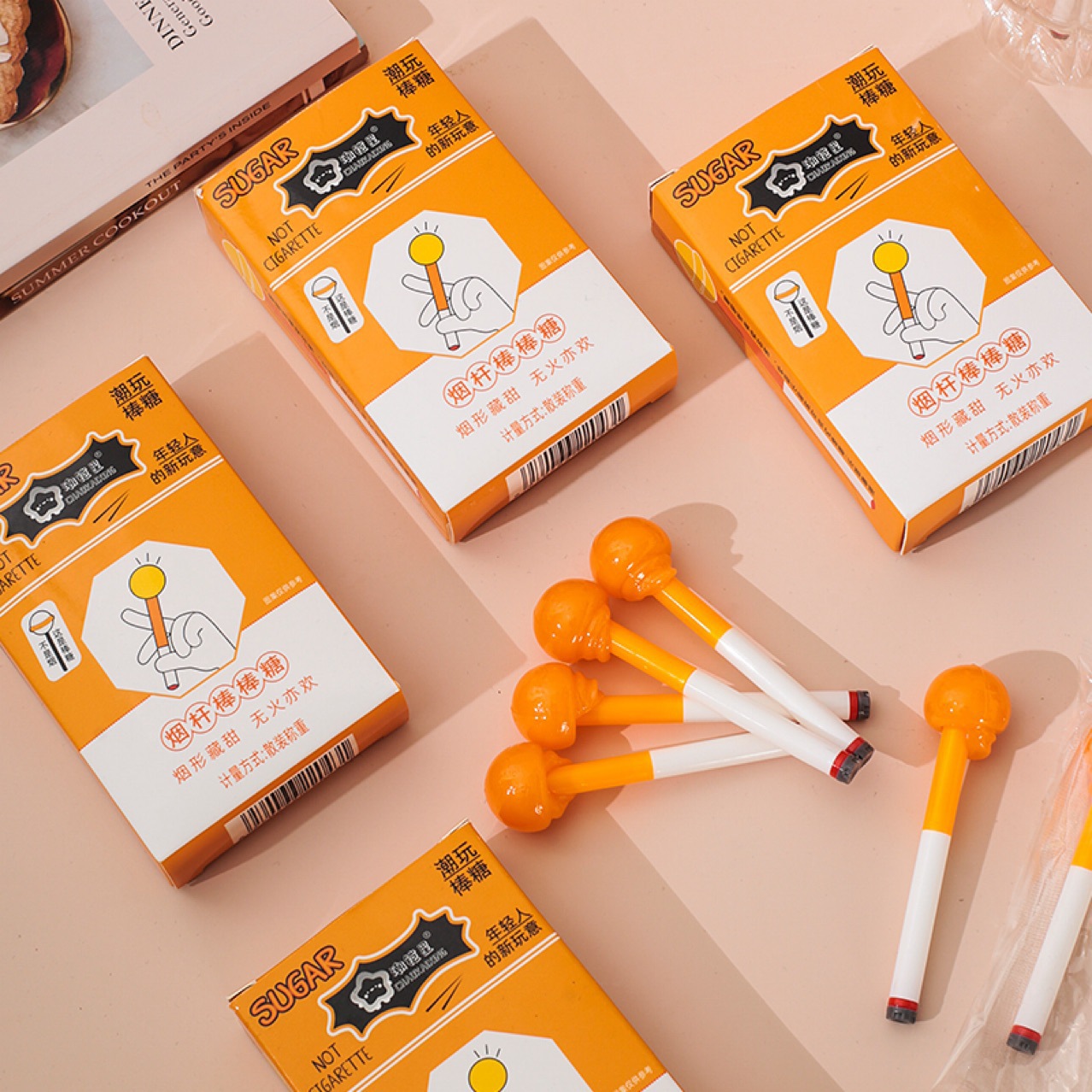 网红新款创意爆款仿真烟杆棒棒糖烟型棒棒糖整人玩具潮玩搞笑