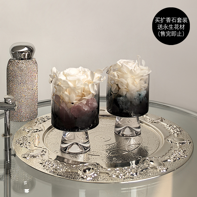 态生活轻奢风香薰晶石摆件高颜值家用客厅卧室持久无火扩香香氛