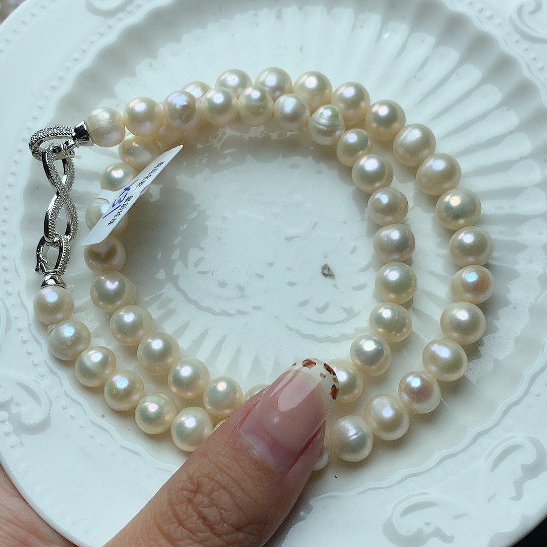 淡水珍珠8-9未镶嵌x31项链