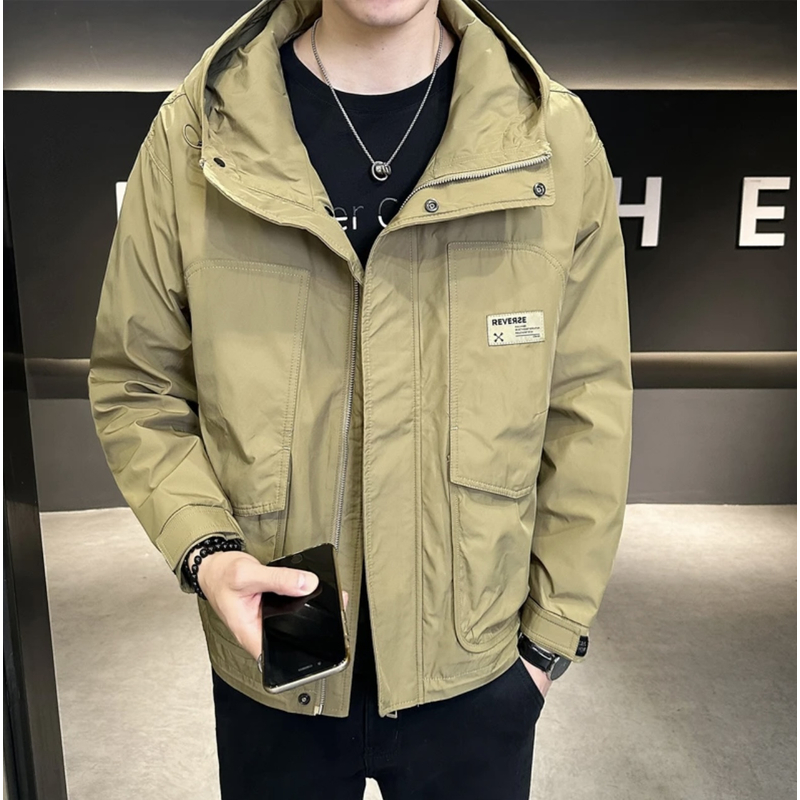 【工装挺括外套】秋 连帽夹克外套男士休闲百搭工装防风户外套996