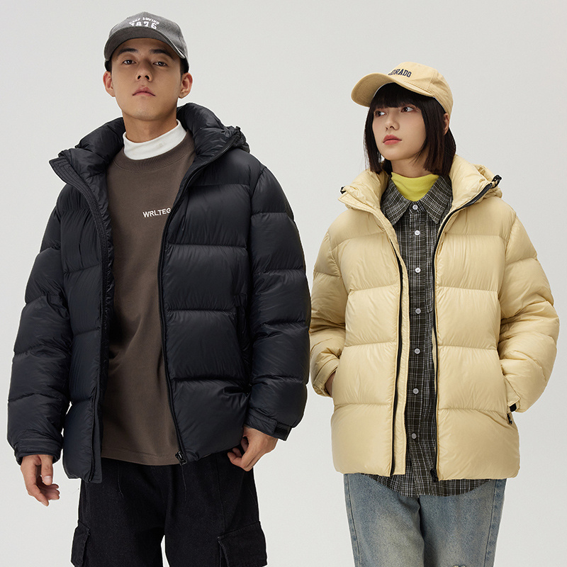 波司断码羽绒服短款休闲情侣连帽宽松加厚保暖男士时尚户外潮外套