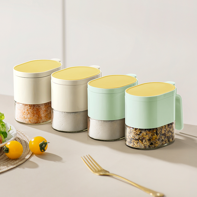 摩登主妇磁吸料勺分离调料盒家用收纳调味瓶罐密封防潮盐罐调料罐
