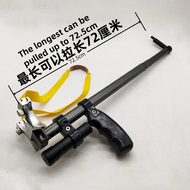 新款黑龙折叠伸缩弹弓扁皮快压户外弹弓竞技红激光弹弓高精准弹弓
