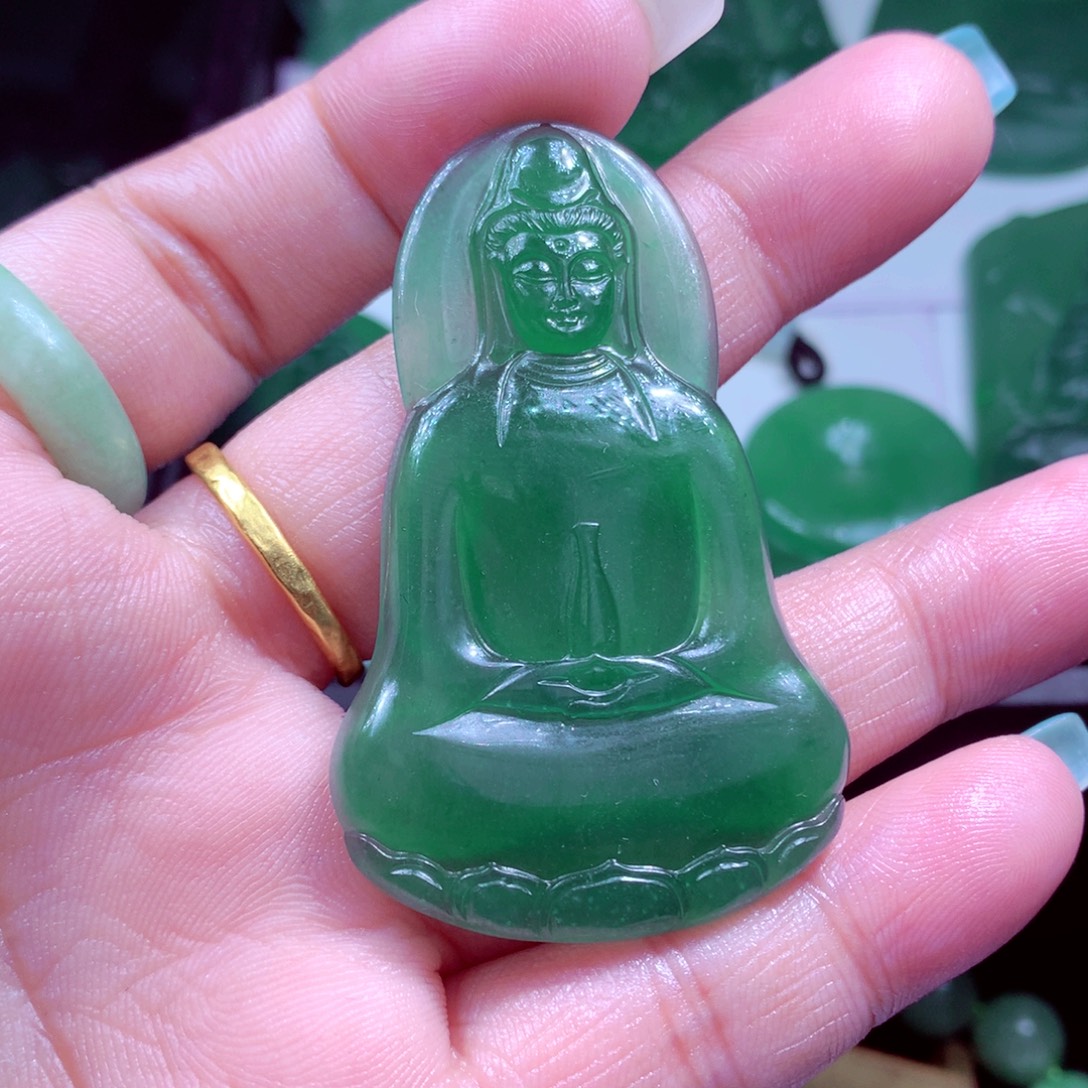 定制翡翠未镶嵌天然缅甸翡翠A货毛货挂件