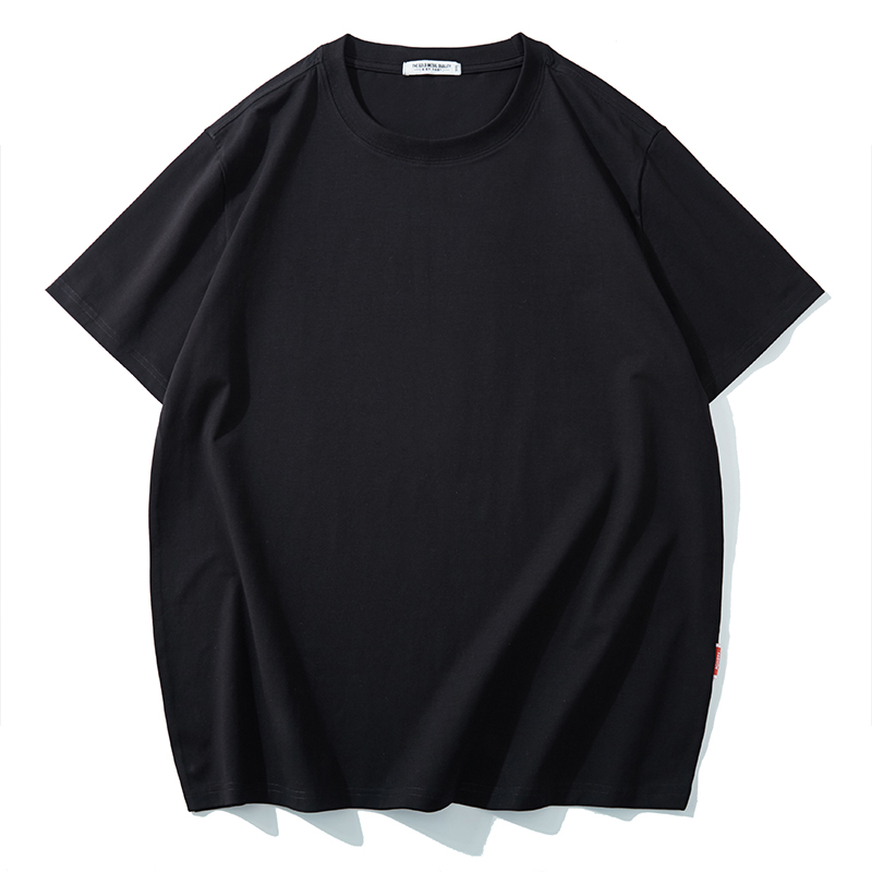 LIUGEJIA/六个加潮牌大码男士纯色230克大码圆领短袖半袖T恤T1760