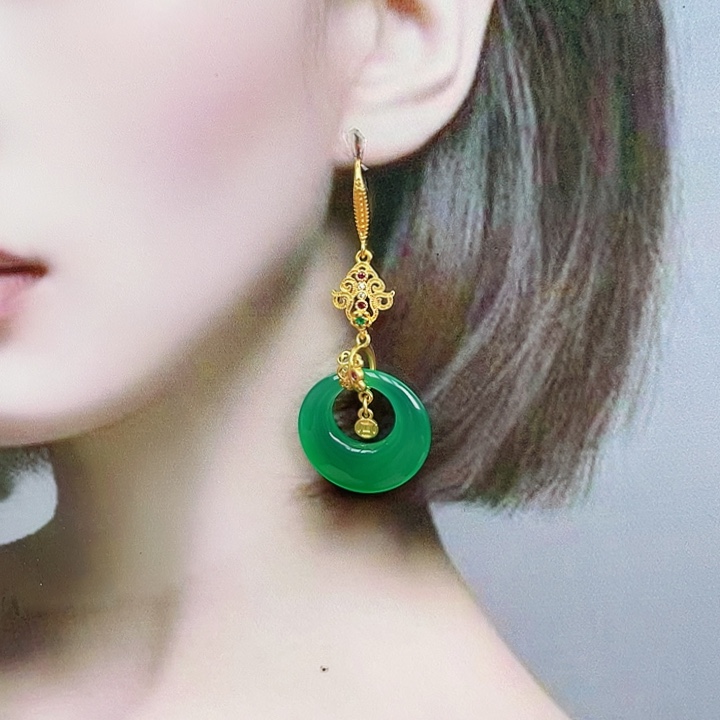 玛瑙/玉髓耳钉合金