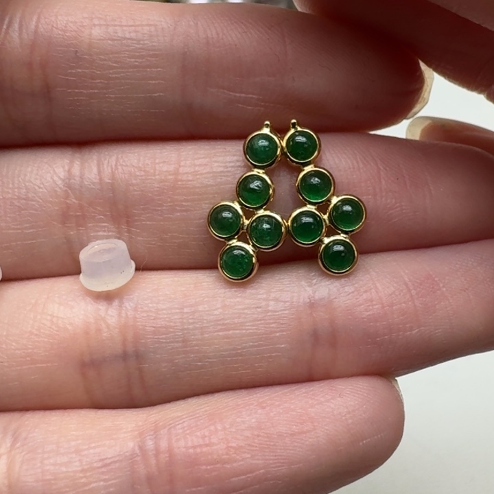 未镶嵌耳饰祖母绿