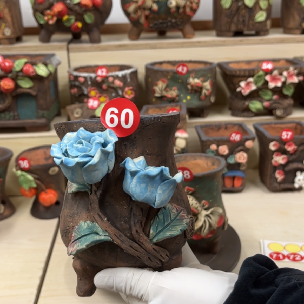 【闪购商品】紫砂花盆60号内口8.5×9脚高14