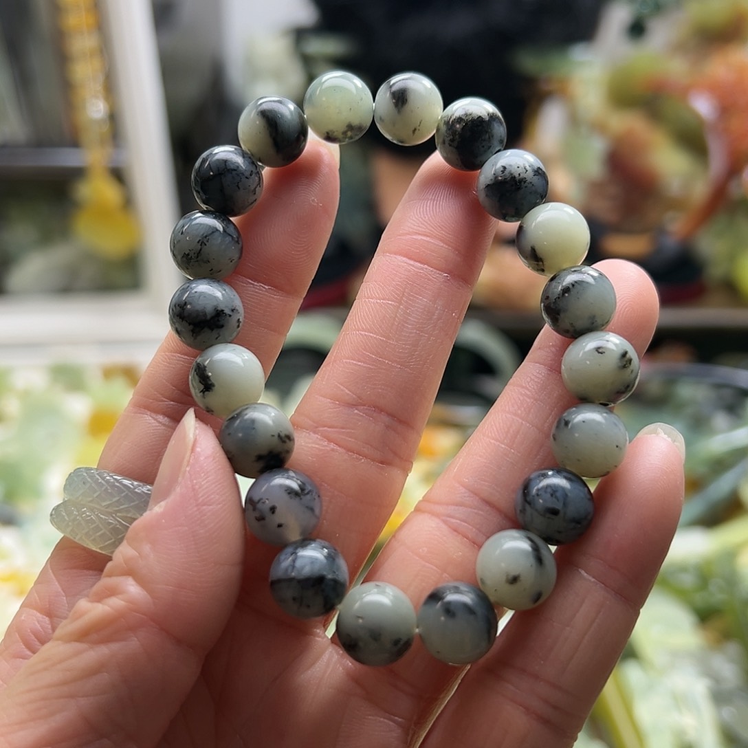 蛇纹石玉手链合金