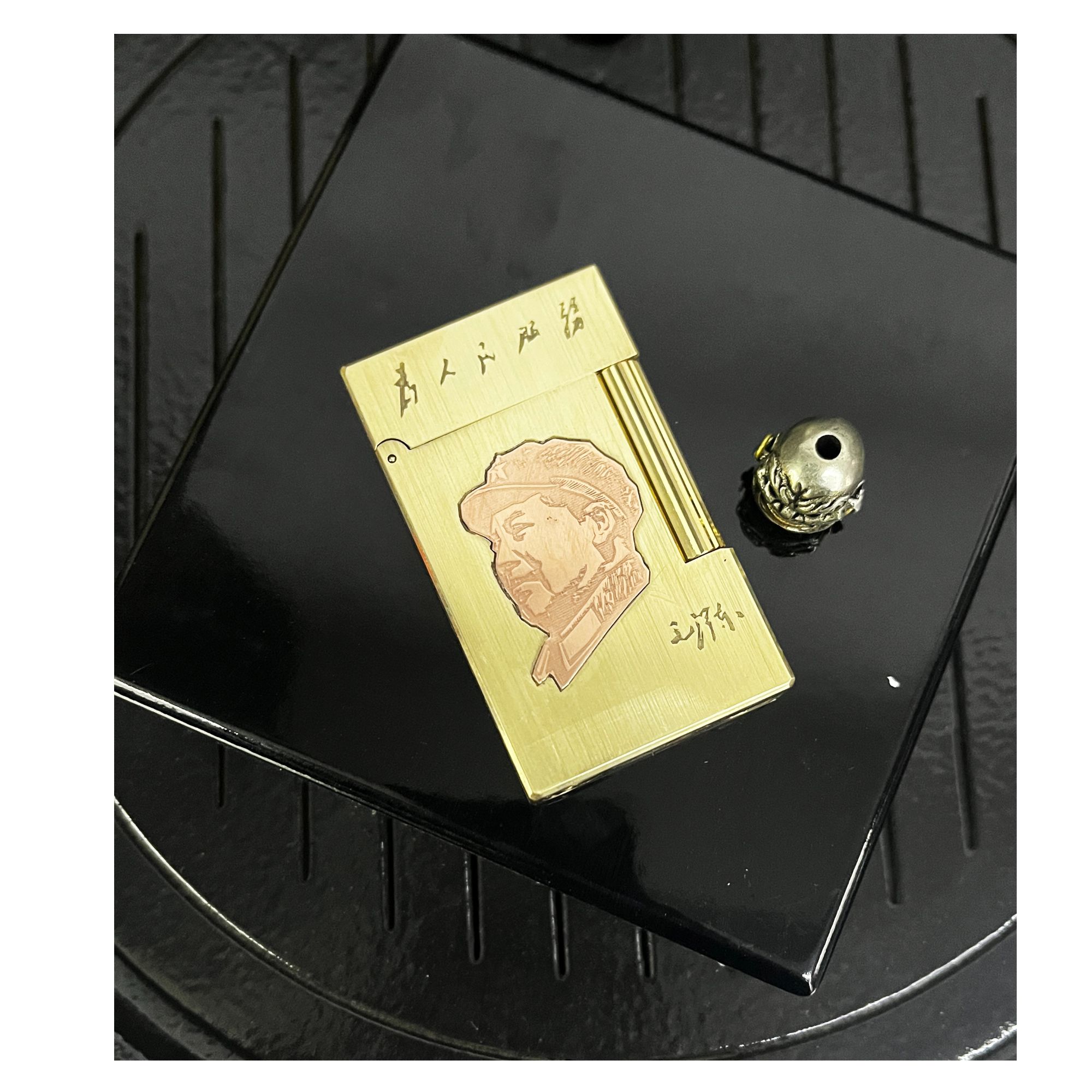 L.Man.Ba（人民服务机）朗声打火机汽机DIY充气打火机黄铜浮雕