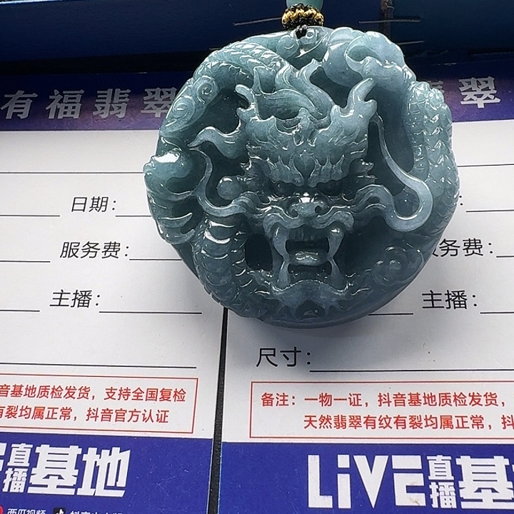 颈饰未镶嵌翡翠龙牌