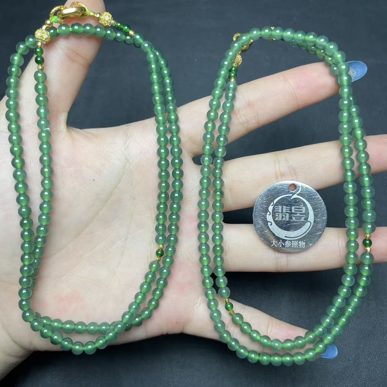 翡昱-N8-64061-天然A货翡翠珠链/约4+/约128颗/-多样性发其一