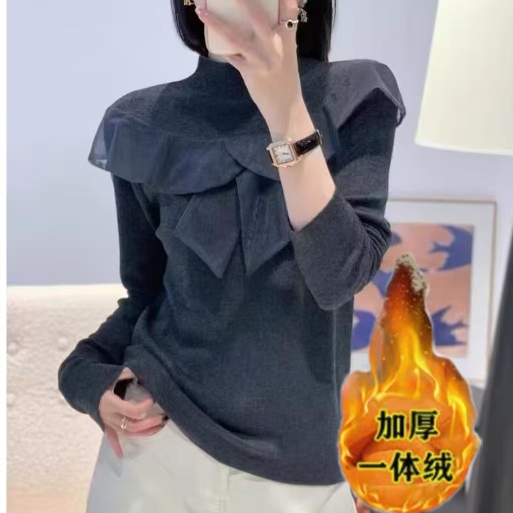 加绒加厚冬季新款高级长袖针织衫上衣女显瘦毛衣爆款女款8296