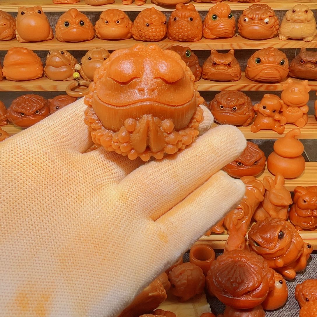 竹盼*实心竹手把件雕刻