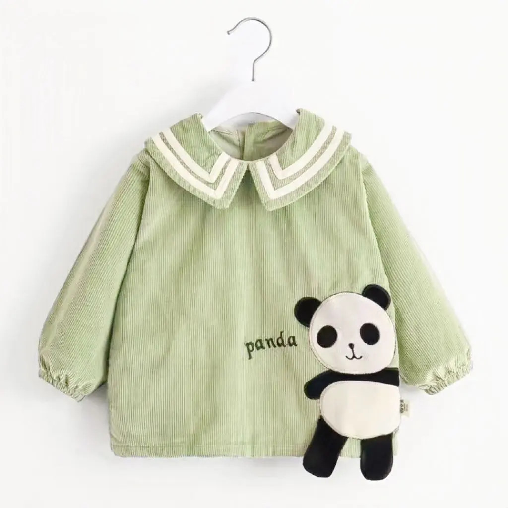 男宝宝小童秋冬外穿罩衣防脏防水新款长袖反穿衣宝宝吃饭护衣围兜