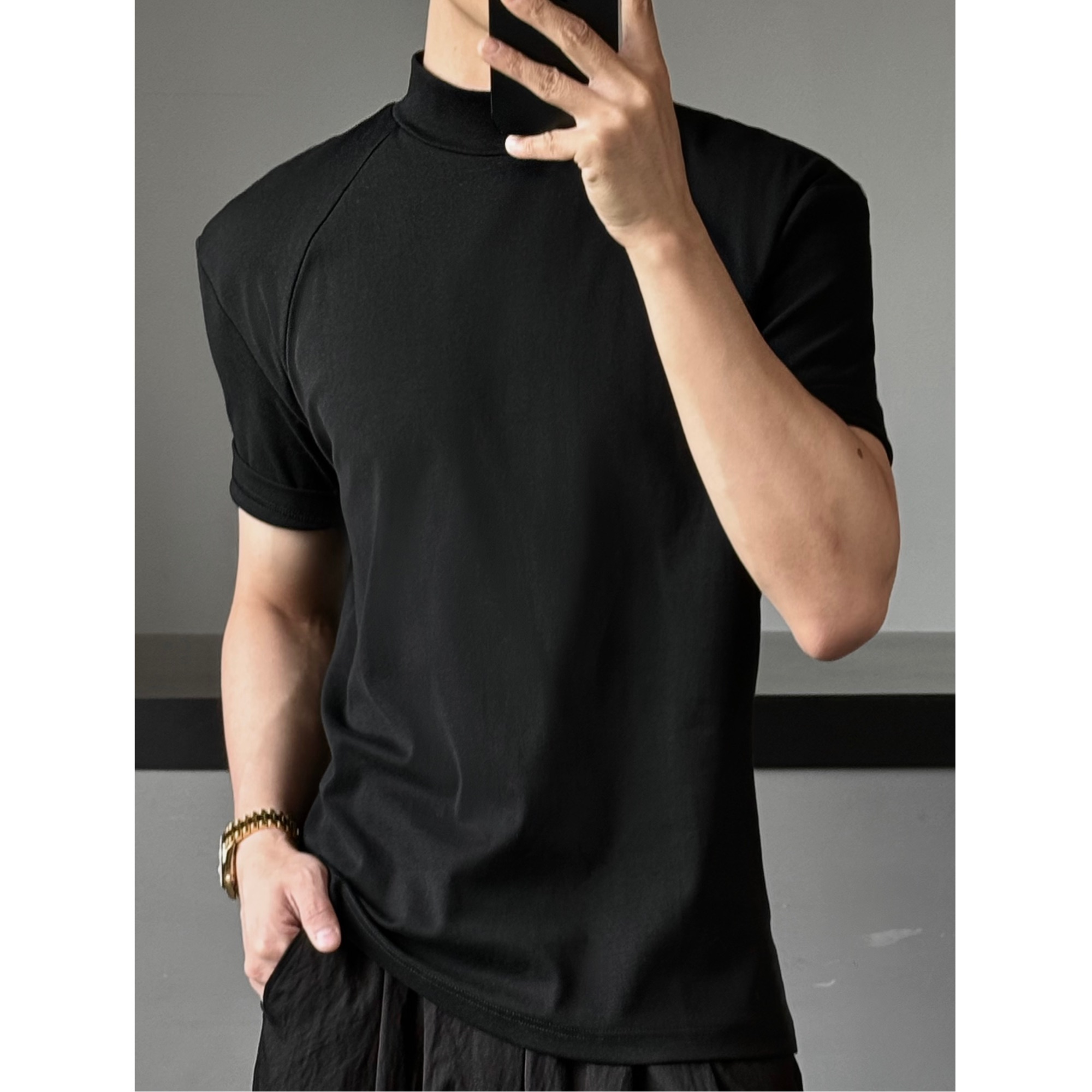 AIXKOM｜2025夏季新款索罗娜凉感显肌肉弹力修身短袖T恤