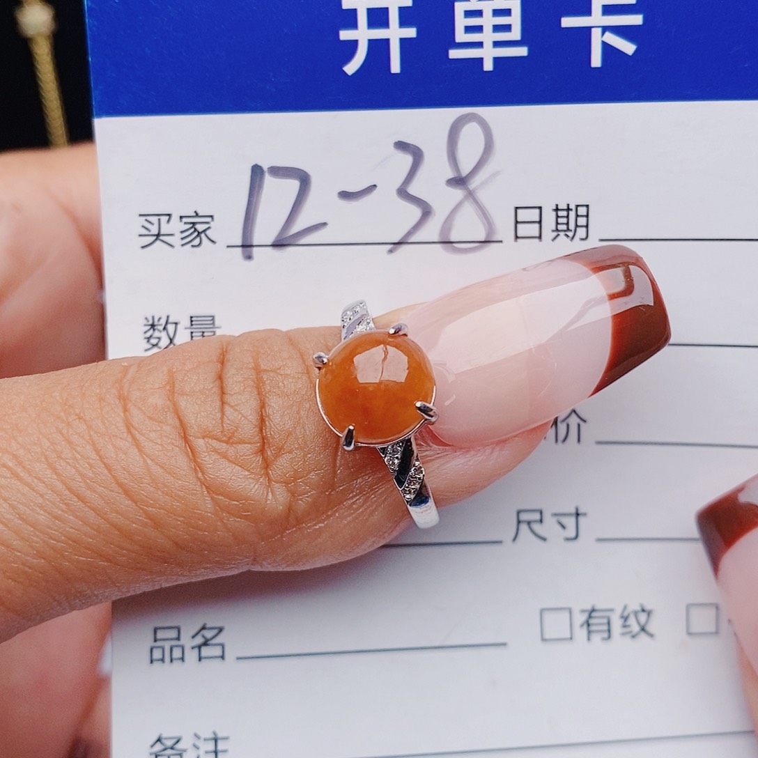 翡翠戒指银S925镶嵌戒指