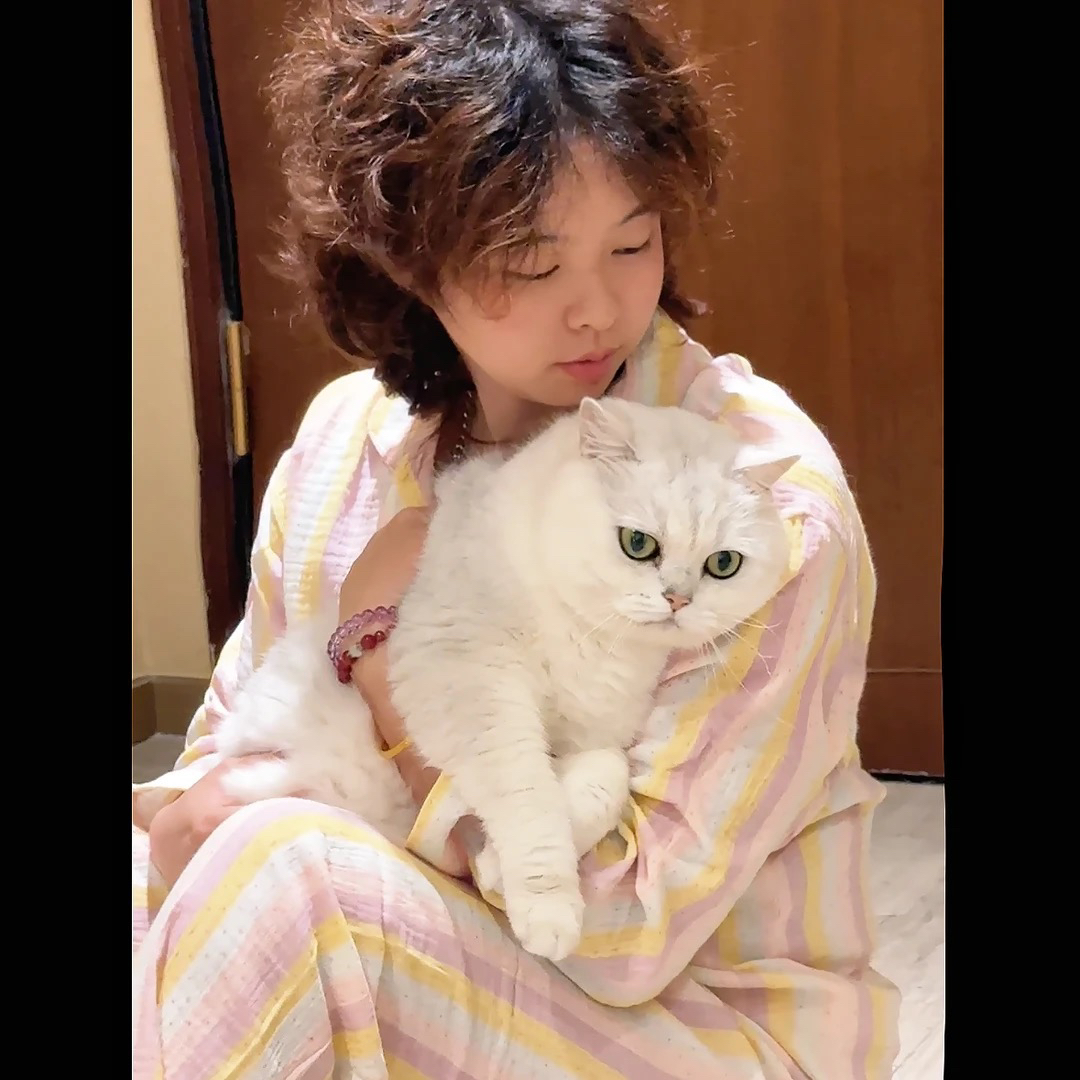 【小吉不懒]多巴胺条纹小兔全棉睡衣套装