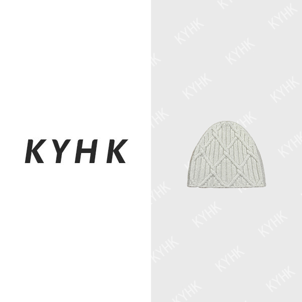 KYHK冬菱格编织休闲保暖绒毛线帽针织冷帽240104