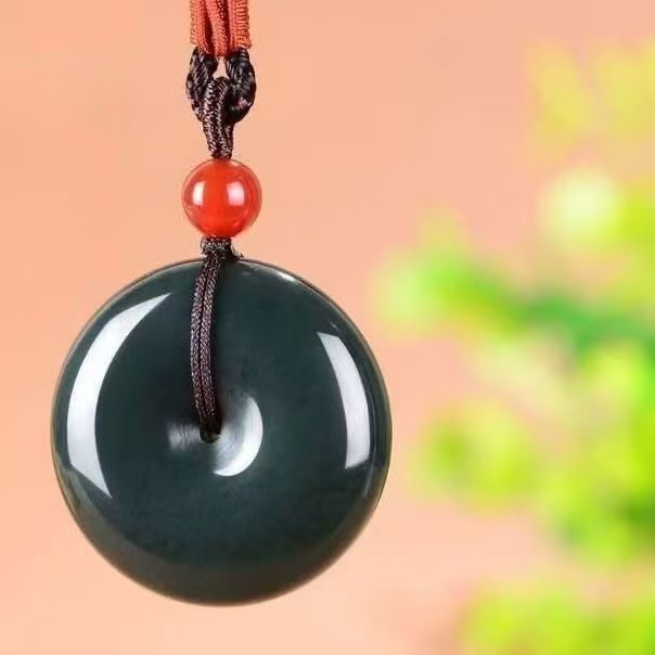 和田青玉平安扣时尚百搭男女情侣项坠