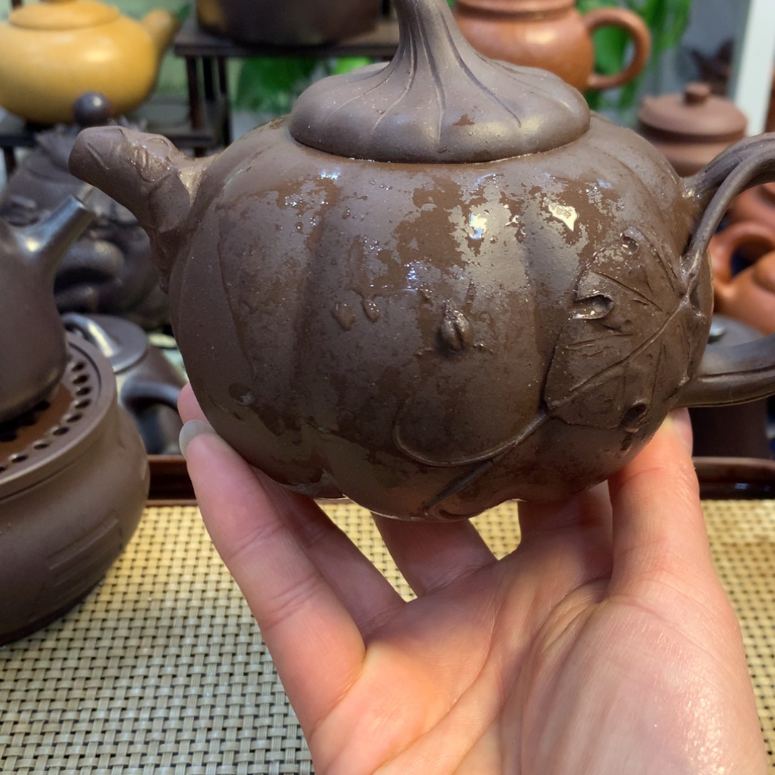 茶壶紫砂宜兴原矿紫泥380cc