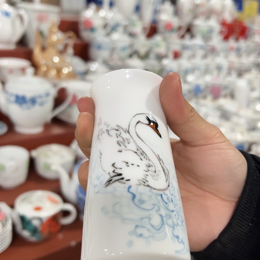 醴陵瓷直播供货基地手绘老师作品120毫升