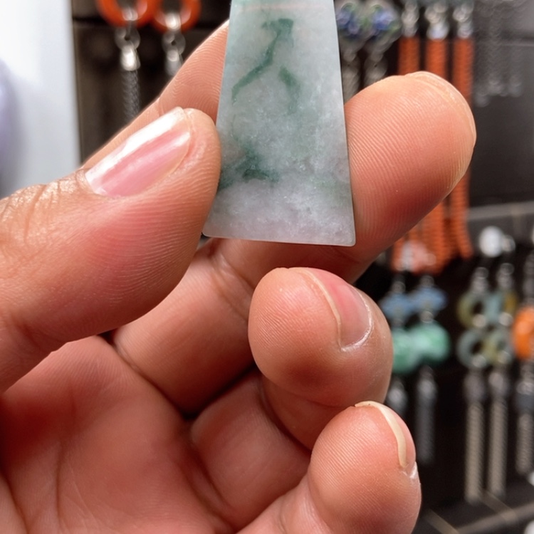 【闪购商品】翡翠耳饰银S925镶嵌吊坠