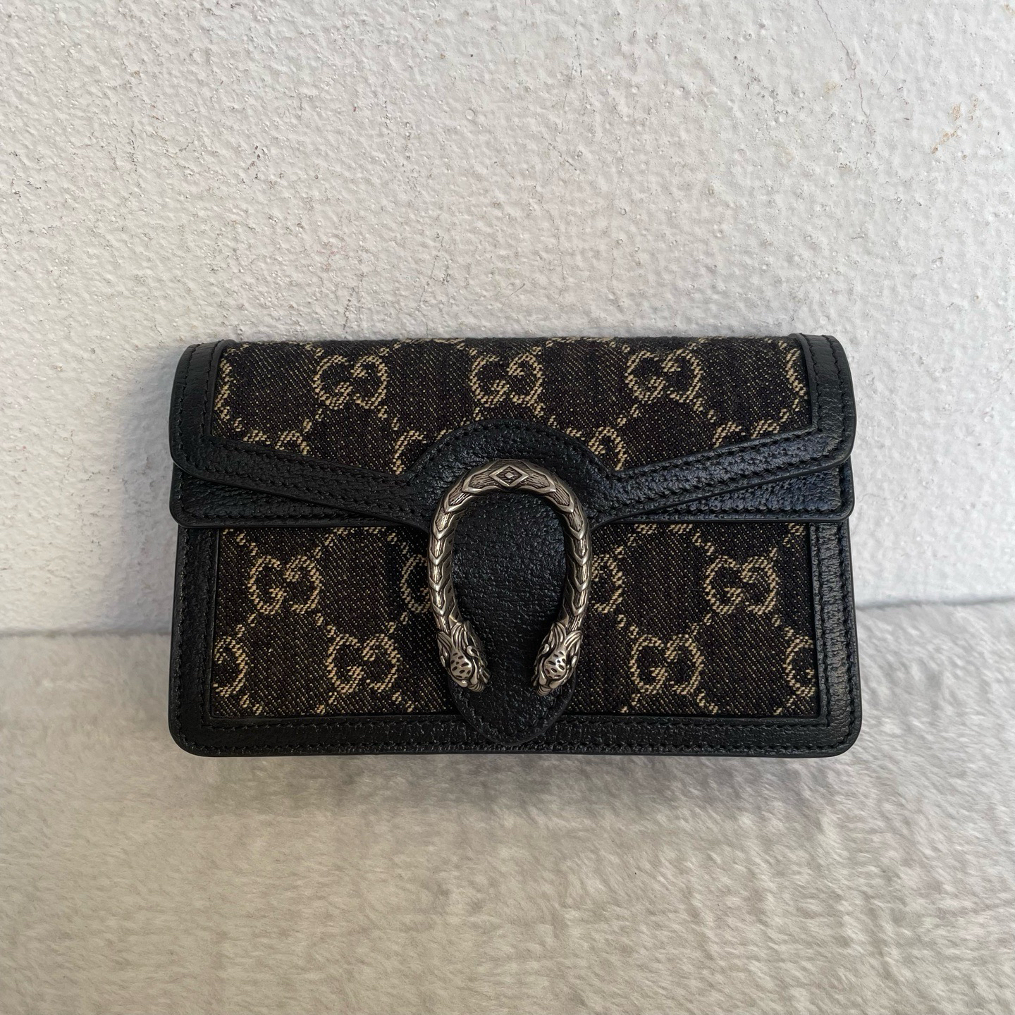 99新 GUCCI/古驰 Gucci 黑丹宁老花酒神mini woc 底长16.5
