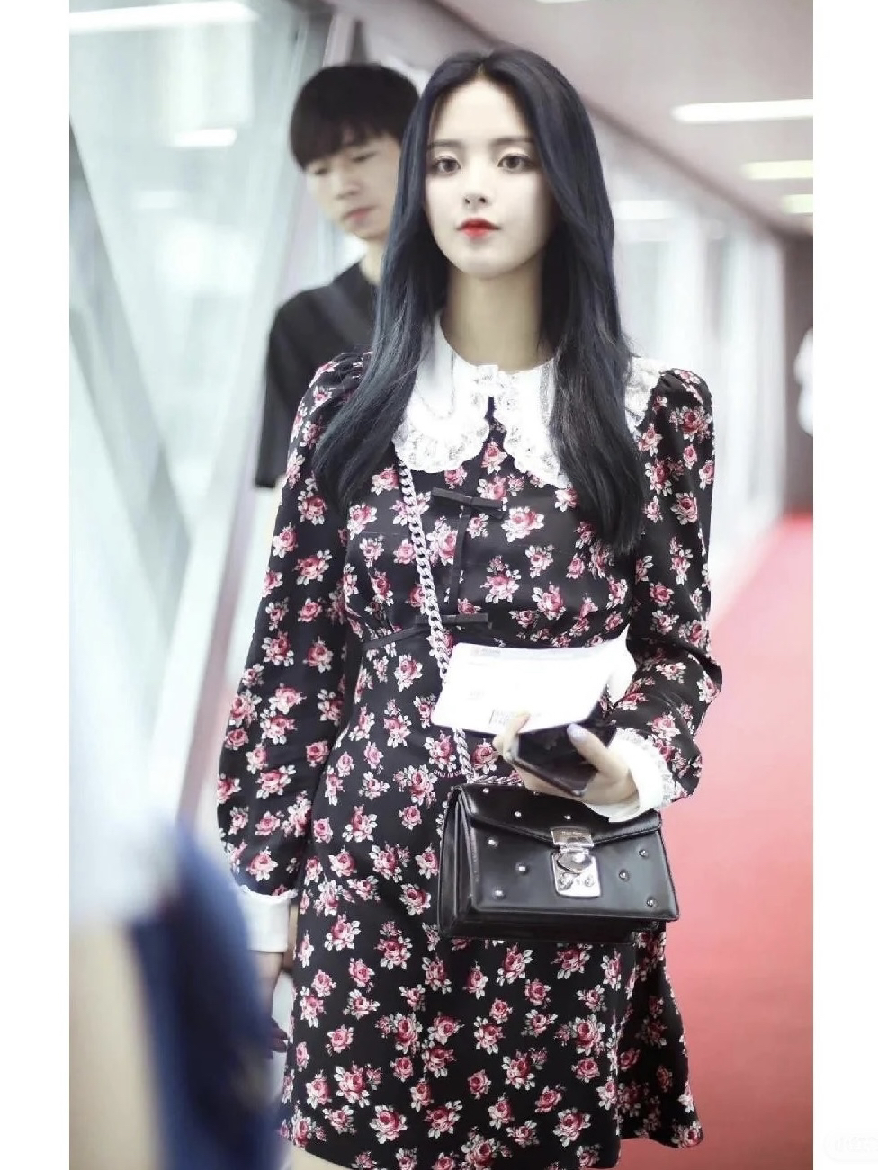 99新 MIU MIU/缪缪 格纹 钻扣 花边 连衣裙 xs码