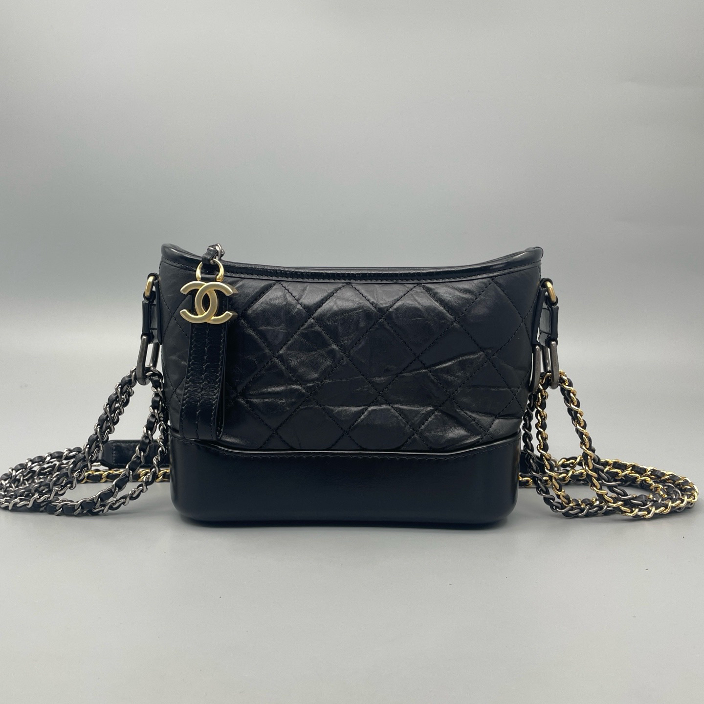 95新 Chanel/香奈儿 Chanel黑色小号流浪包 27开 尺寸21*16 A3244
