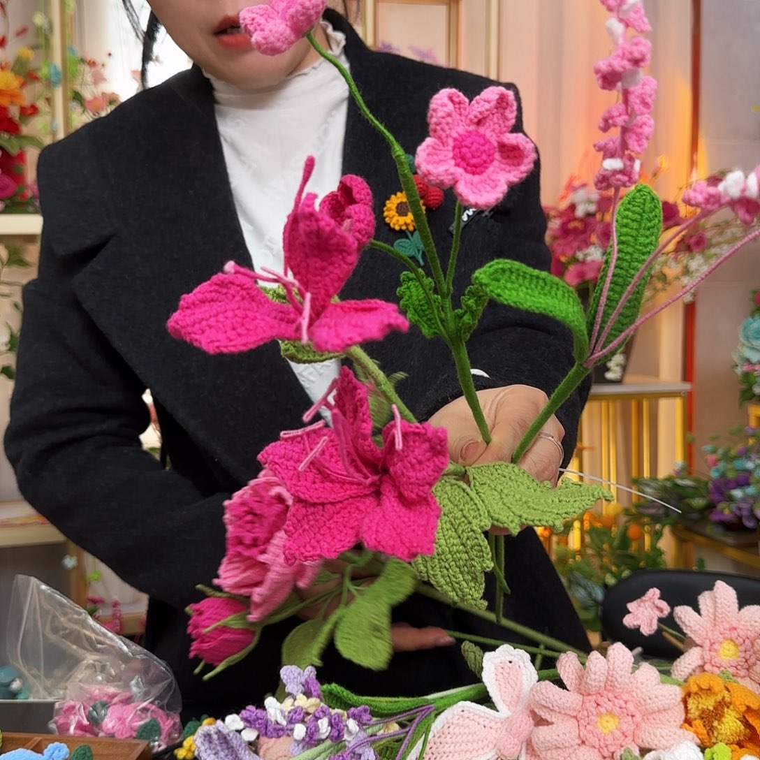 纯手工钩织钩织花束