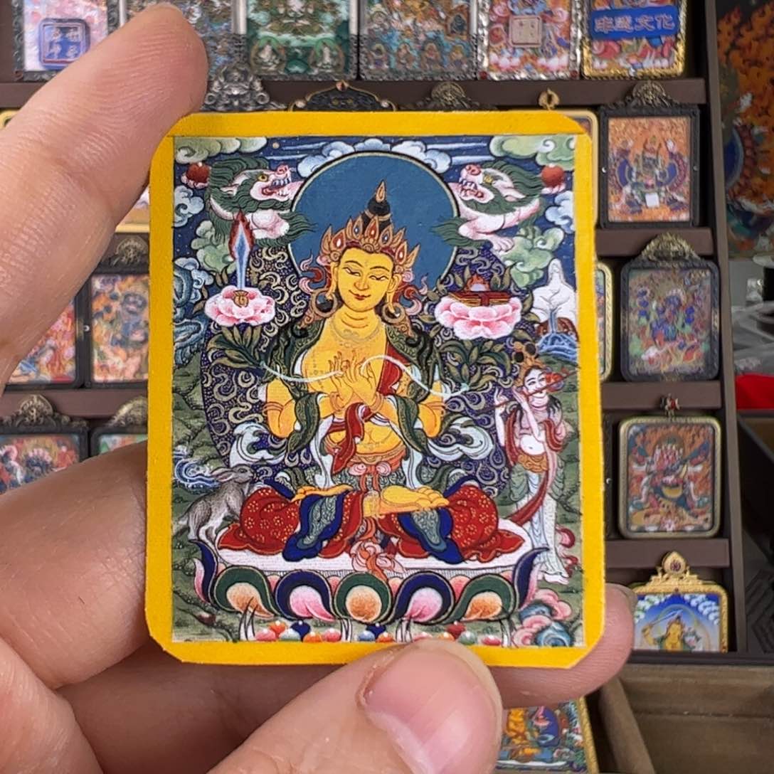 吊坠雨*文殊师利菩萨唐卡