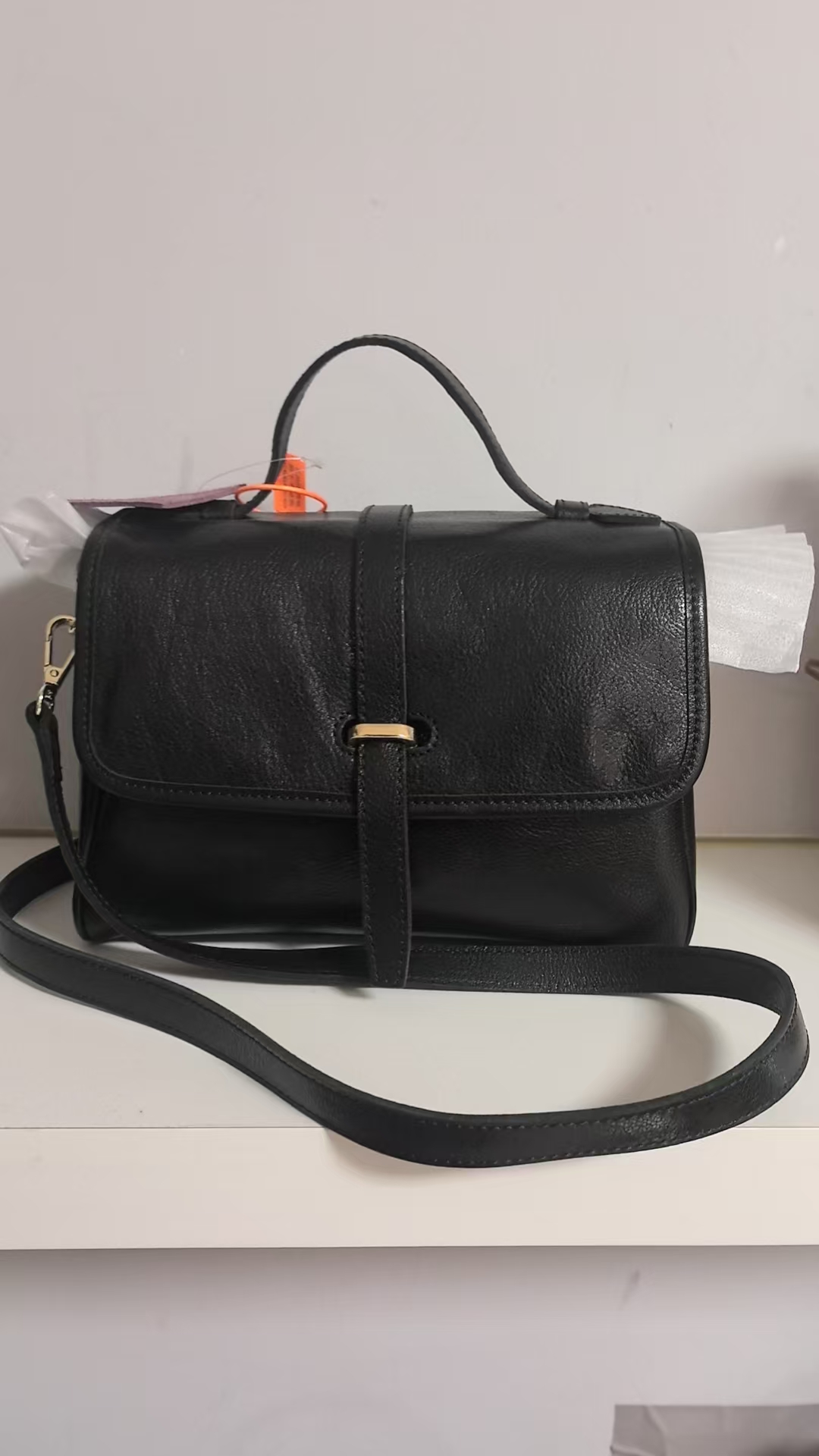 新款轻奢时尚单肩斜挎包休闲百搭真皮潮流 斜跨包