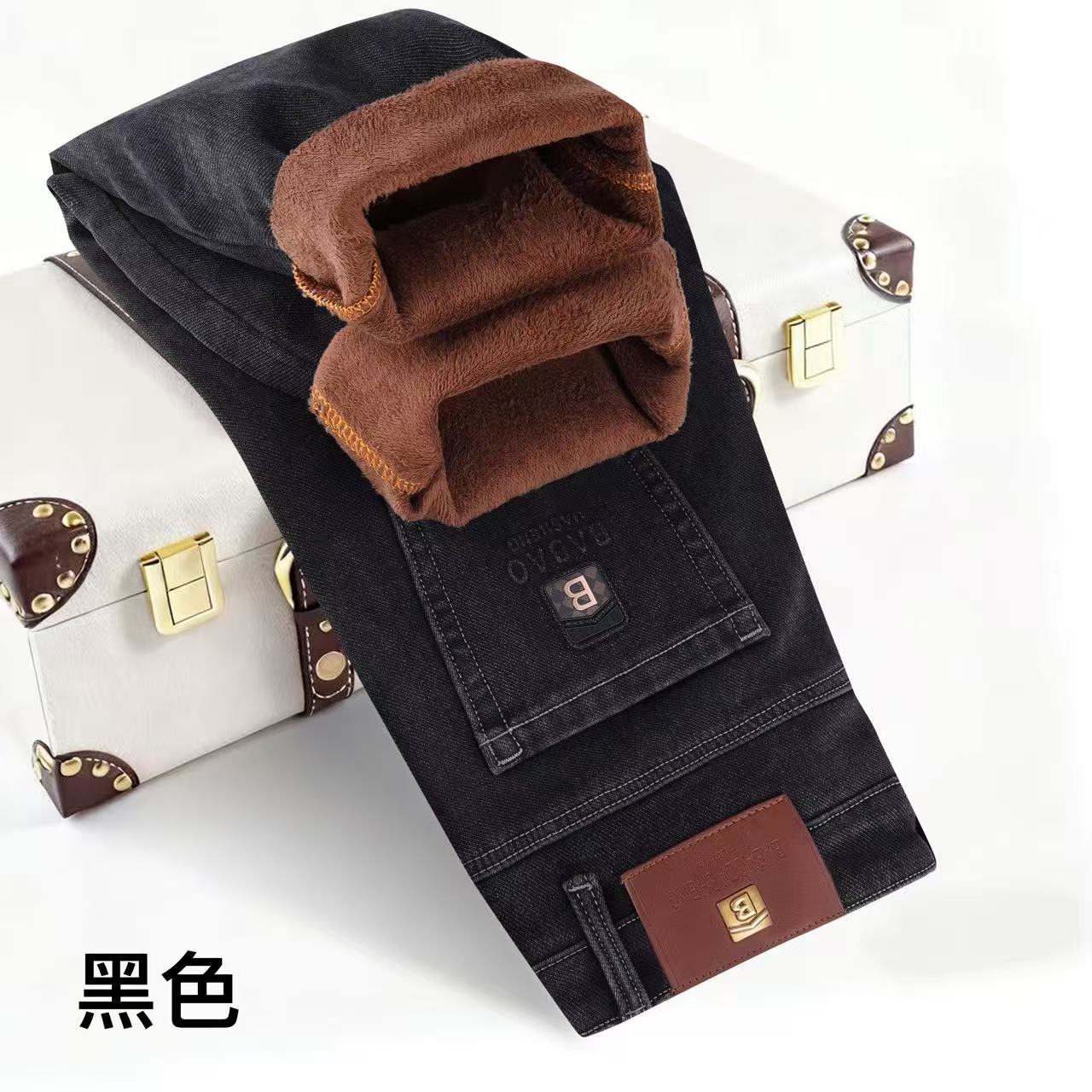 【薇薇姐专属】新款恒温锁热高品质加绒加厚刺绣牛仔裤35888