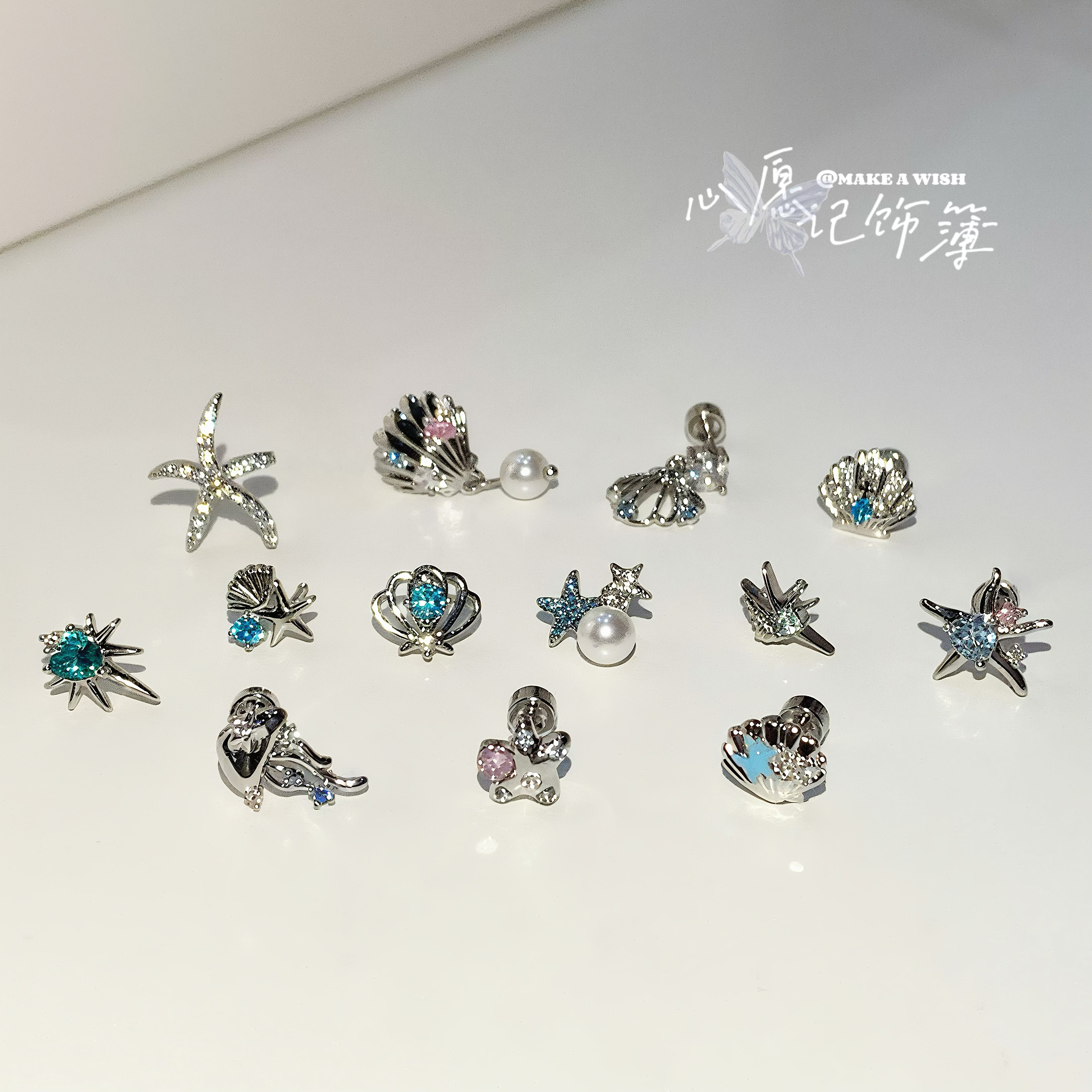 钛钢锆石耳饰 MAW 海洋系1.0/钛钢夏日海洋风耳钉耳骨钉