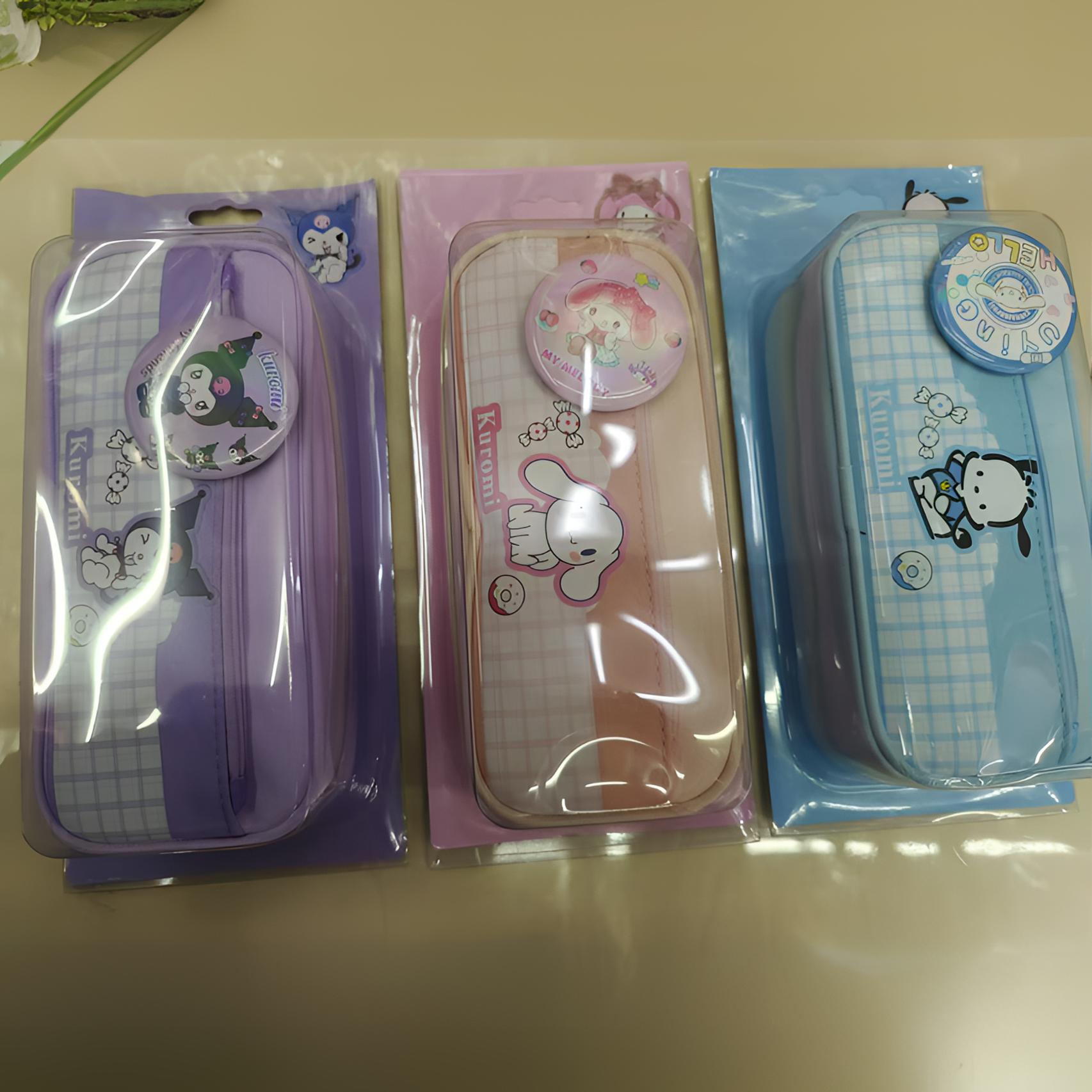 铭博文创8939K精品学生笔袋高品质布料牛津布PU带卡通徽章